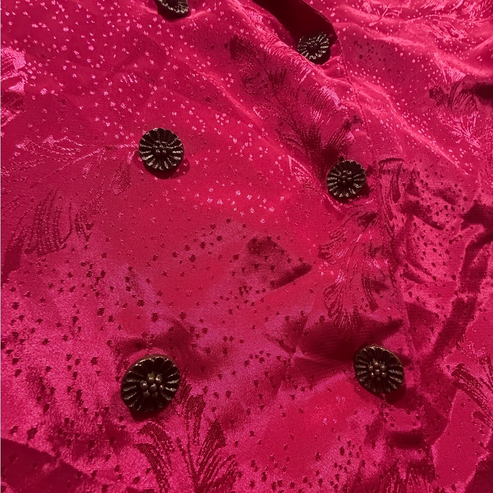 Source Unknown Double-Breasted Satin Blazer in Fu… - image 5